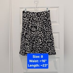 Ann Taylor 100% Linen Floral Skirt, EUC, Size 8
